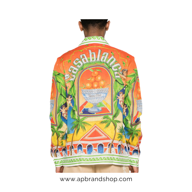Camisa Casablanca lino con diseño