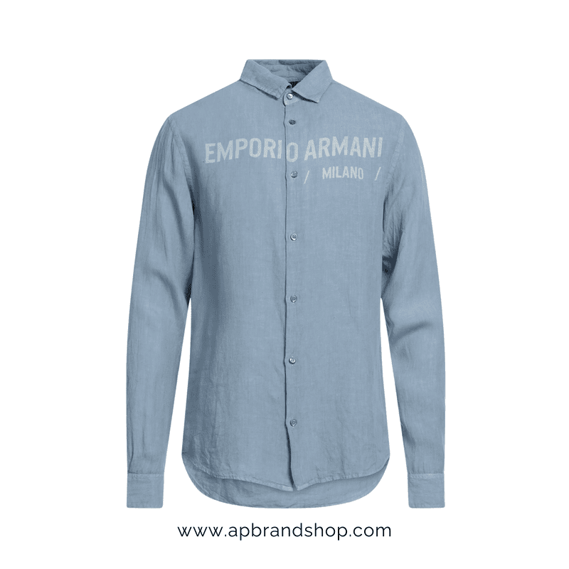Camisa Emporio Armani azul con letras