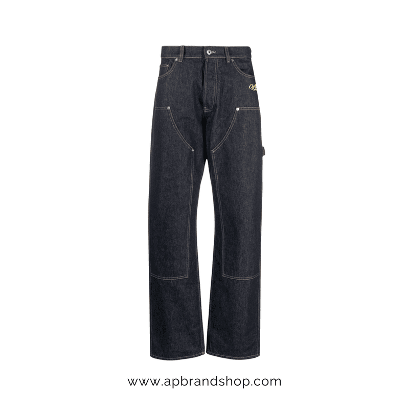 Pantalon Off-White de mezclilla con logotipo bordado