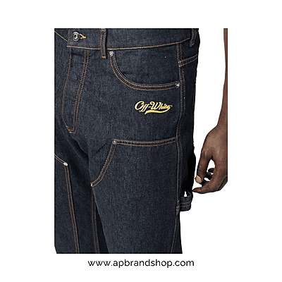 Pantalon Off-White de mezclilla con logotipo bordado