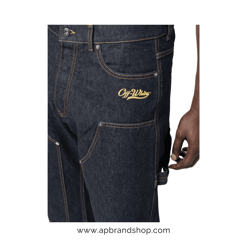 Pantalon Off-White de mezclilla con logotipo bordado
