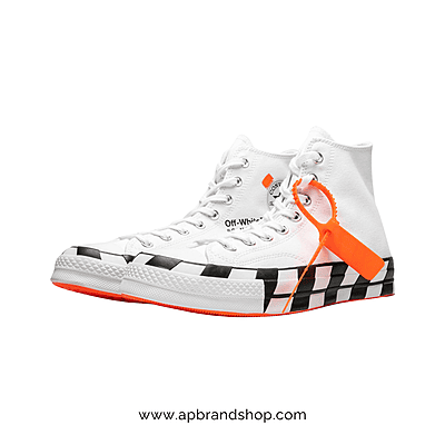 Tenis Converse x Off White blancos con detalles