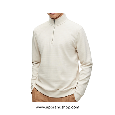 Sueter BOSS beige con cierre