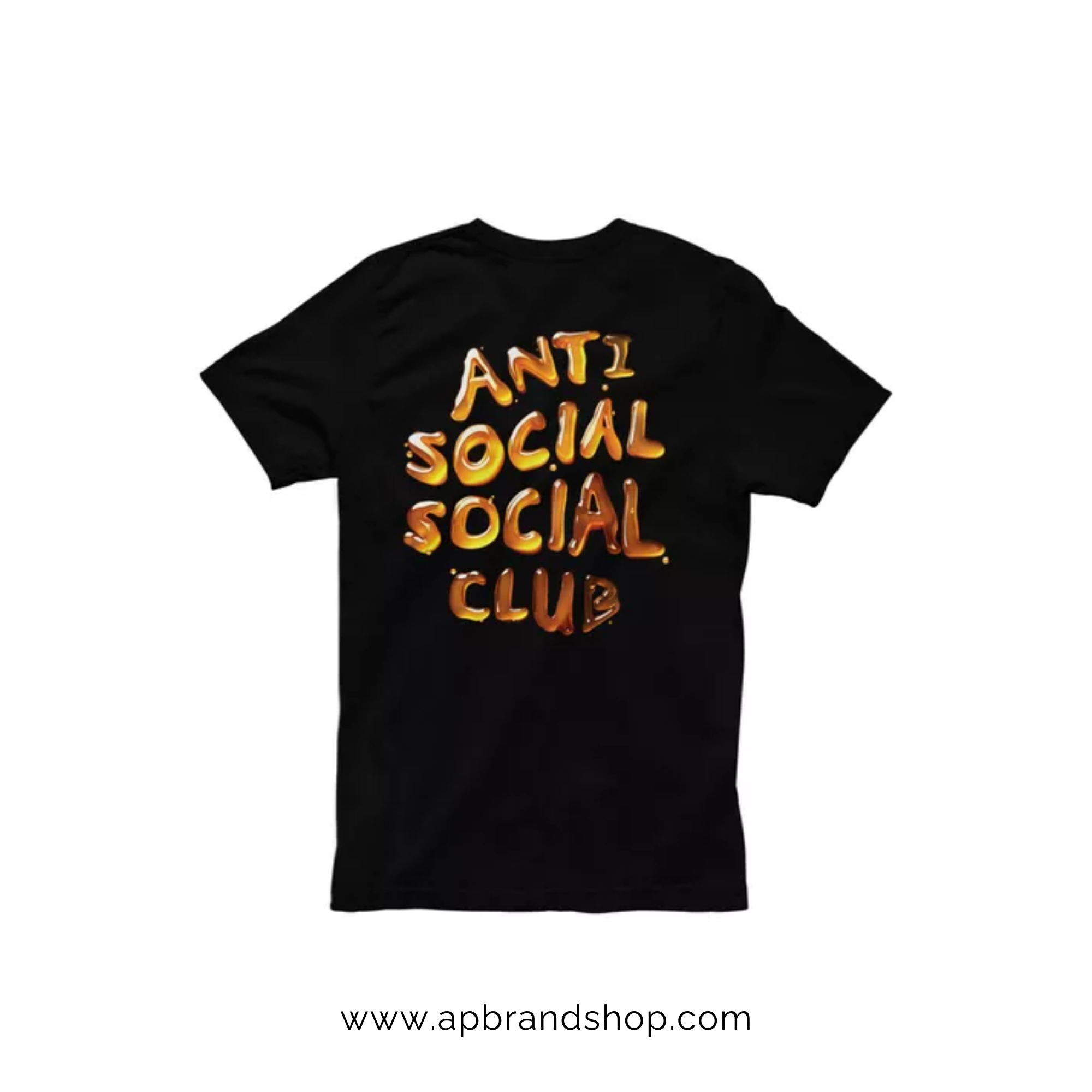 Playera Antisocial x SadBoyz negra con letras miel